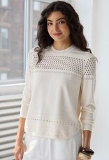 Autumn Cashmere Pointelle Stitch Shirttail Crew