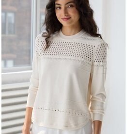 Autumn Cashmere Pointelle Stitch Shirttail Crew