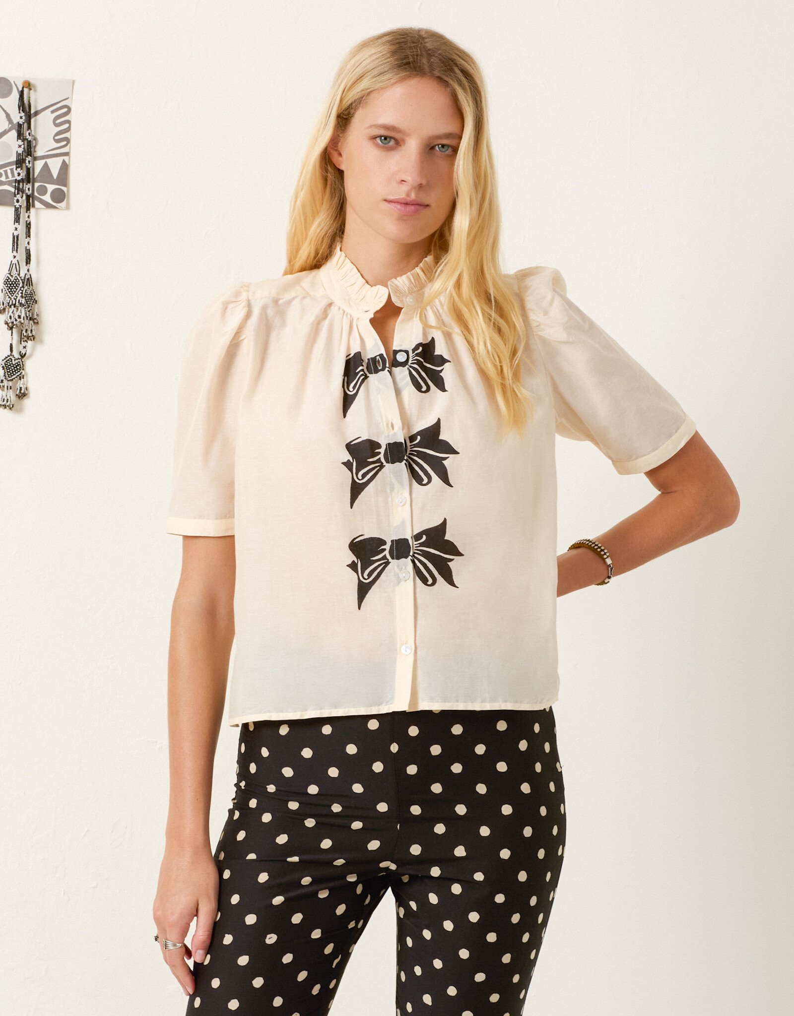 Alix of Bohemia Winn Black Tie Shirt