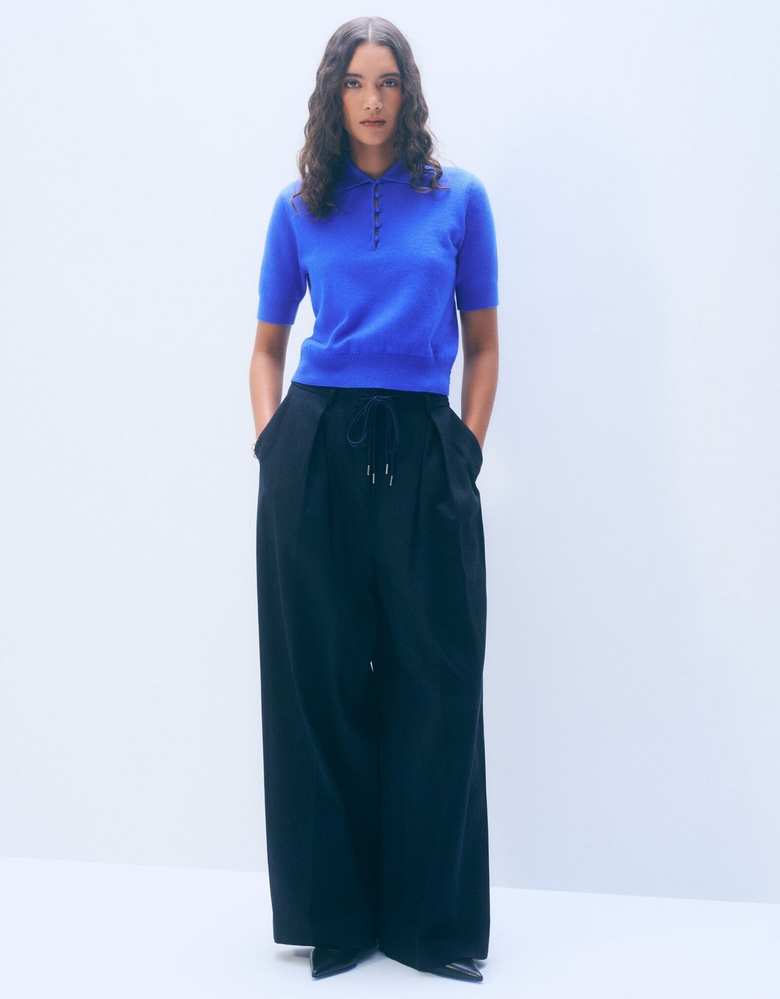 White + Warren Button Polo