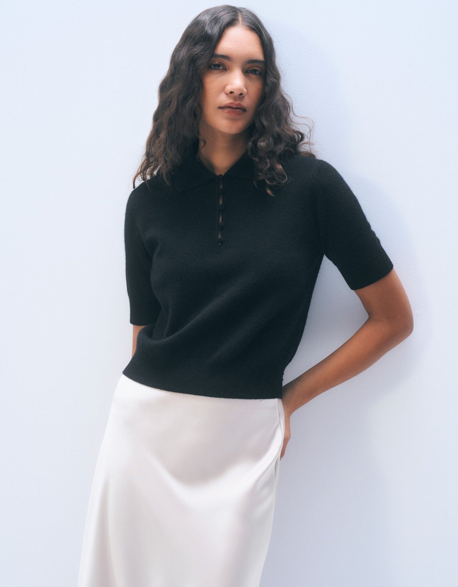 White + Warren Button Polo