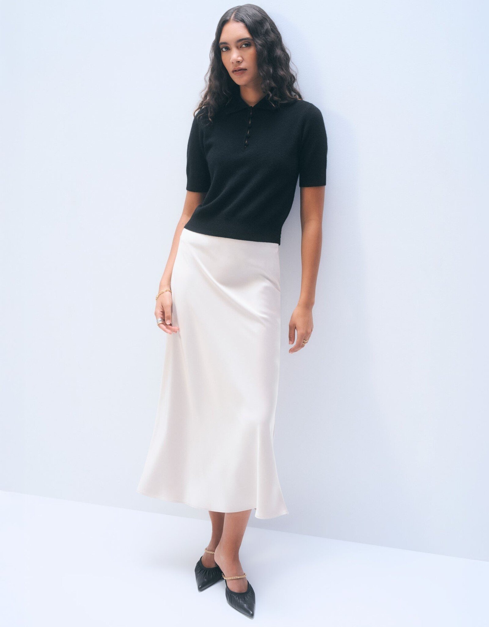 White + Warren Button Polo