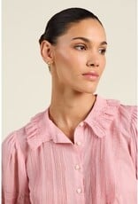 Trovata Birds of Paradis Jess Blouse Blush Houndstooth