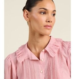 Trovata Birds of Paradis Jess Blouse Blush Houndstooth
