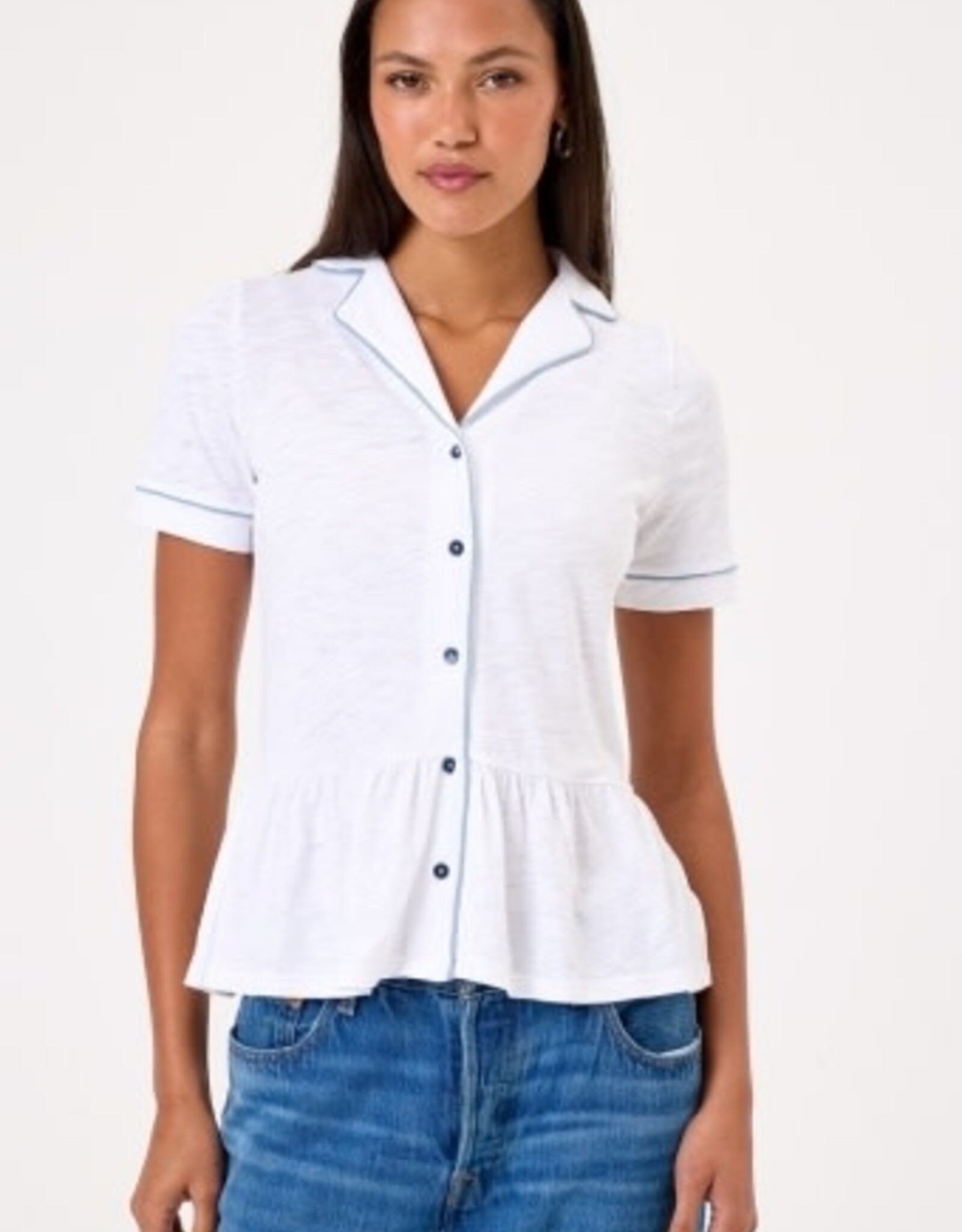 Goldie tees PEPLUM SHIRT W/PIPING