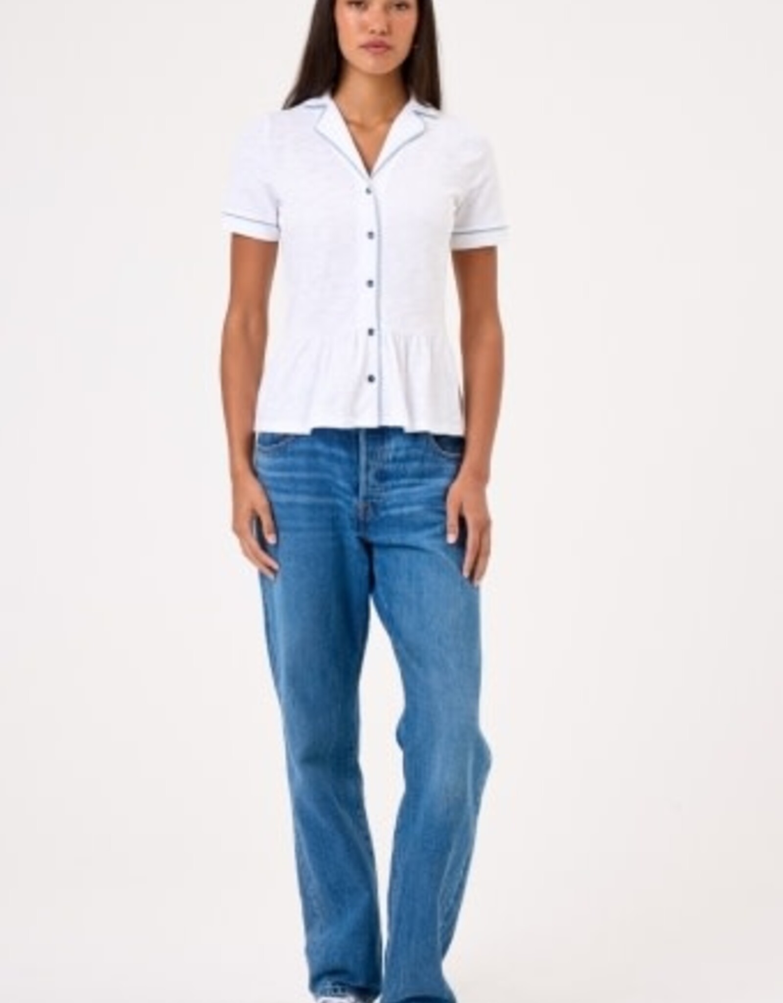 Goldie tees PEPLUM SHIRT W/PIPING