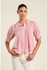 Trovata Birds of Paradis Jess Blouse Blush Houndstooth