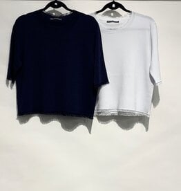 Elliott Lauren Frayed Viscose S/S Sweater