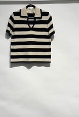 Elliott Lauren Striped Crocheted Top