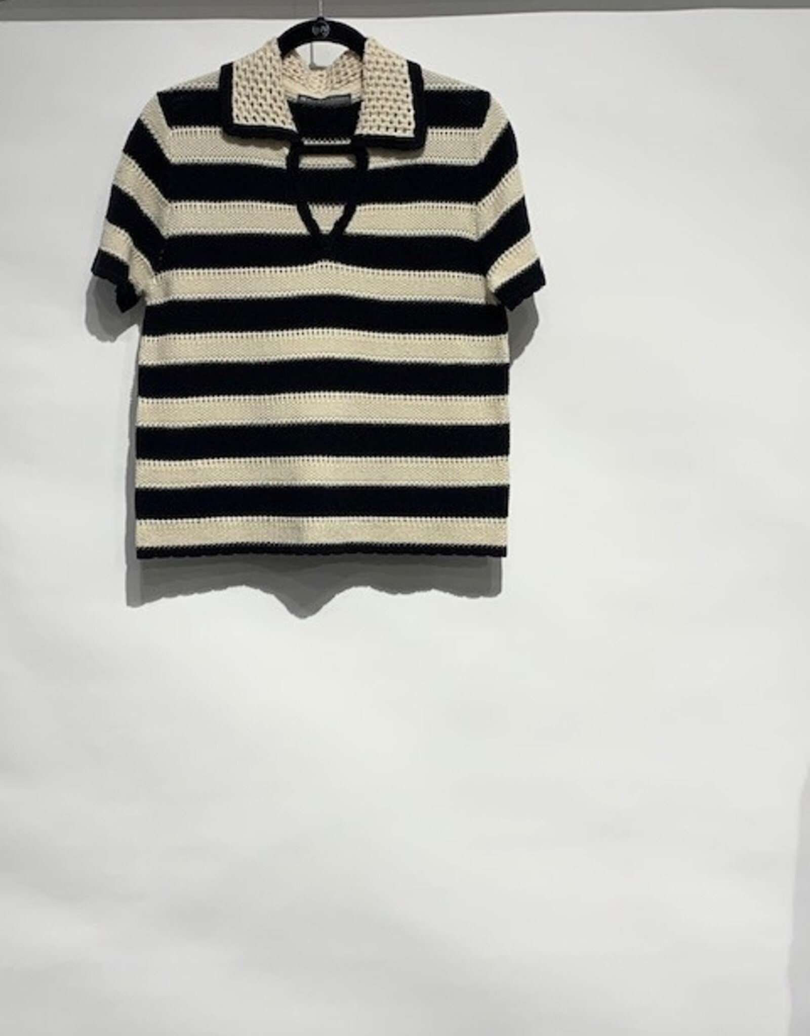 Elliott Lauren Striped Crocheted Top