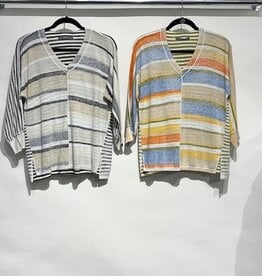 Elliott Lauren Striped Easy Vneck Top