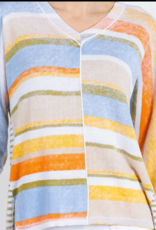 Elliott Lauren Striped Easy Vneck Top