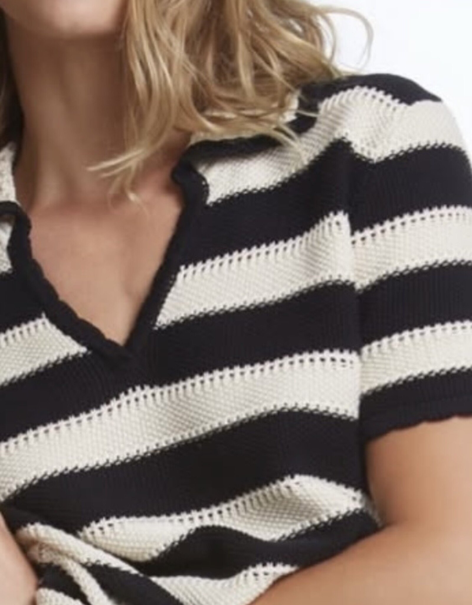 Elliott Lauren Striped Crocheted Top