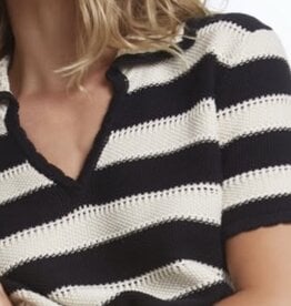 Elliott Lauren Striped Crocheted Top