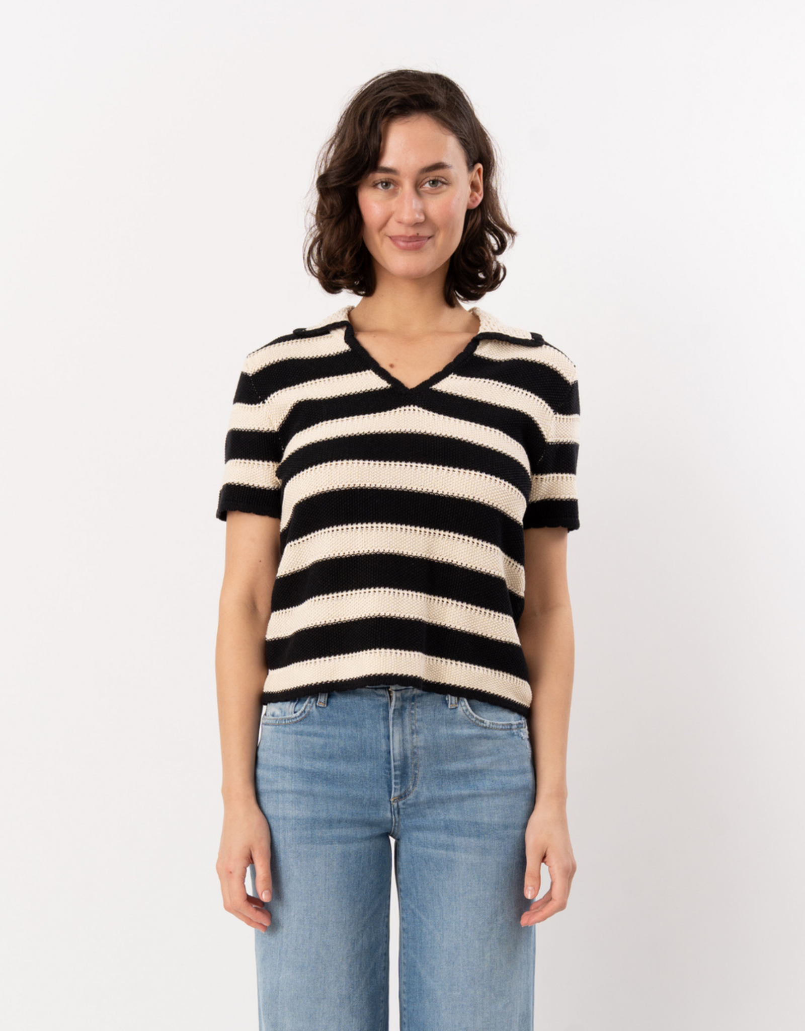 Elliott Lauren Striped Crocheted Top