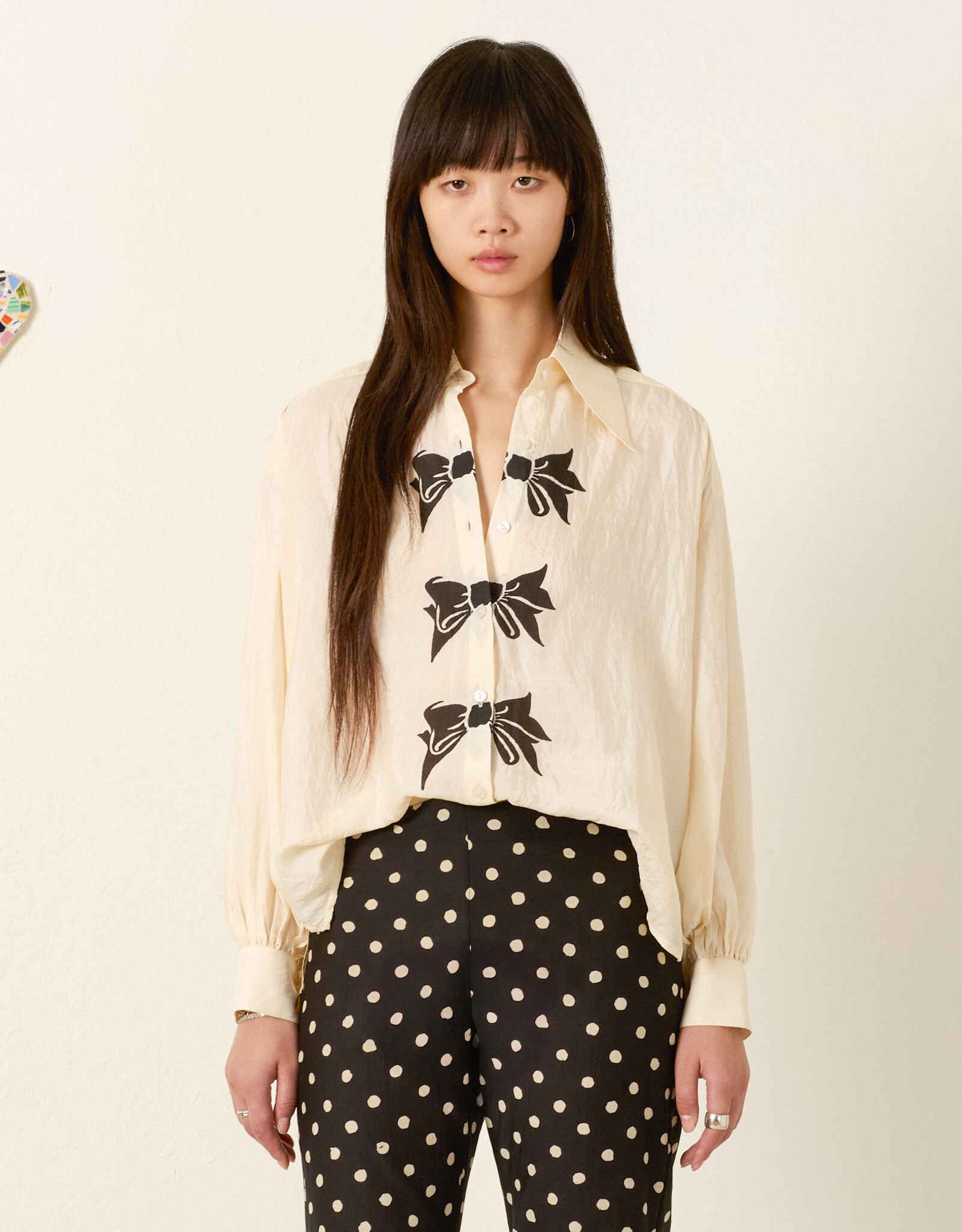 Alix of Bohemia Emery Black Tie Silk Shirt