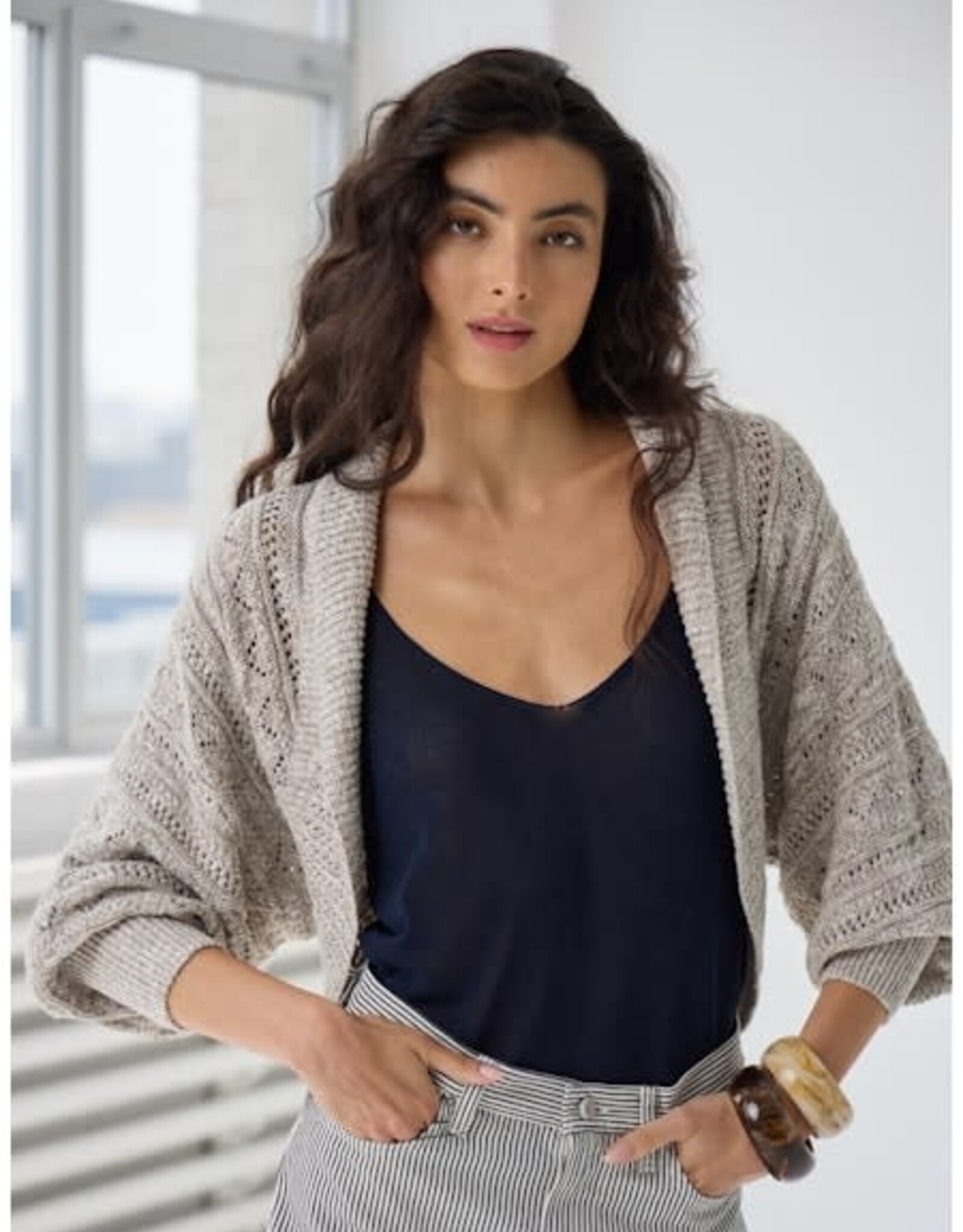 Autumn Cashmere Pointelle Cocoon Shrug