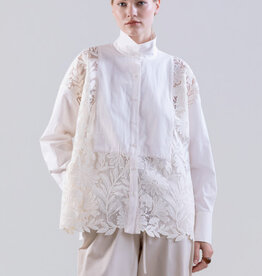 PSOPHIA Lace Detail Button Shirt