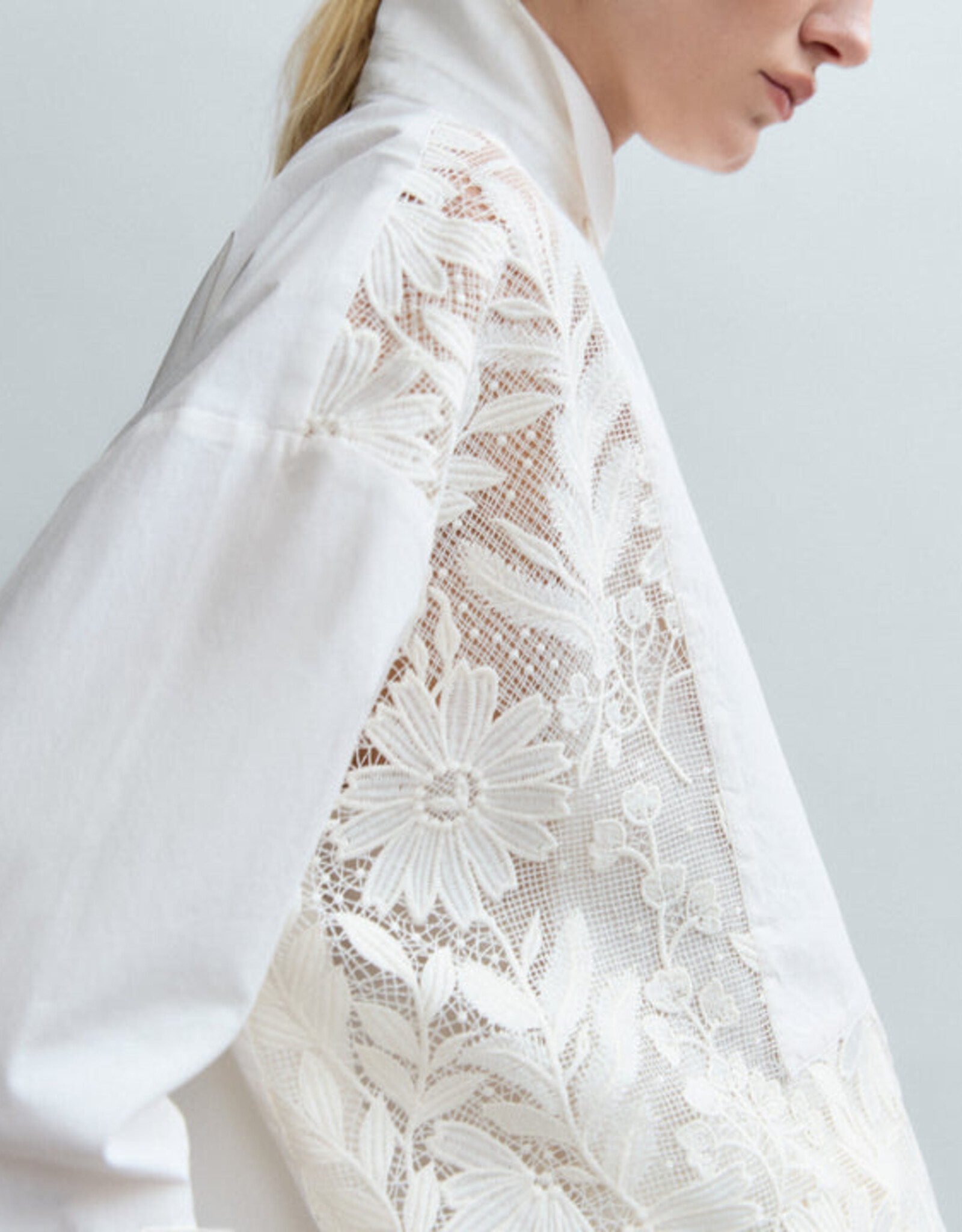 PSOPHIA Lace Detail Button Shirt