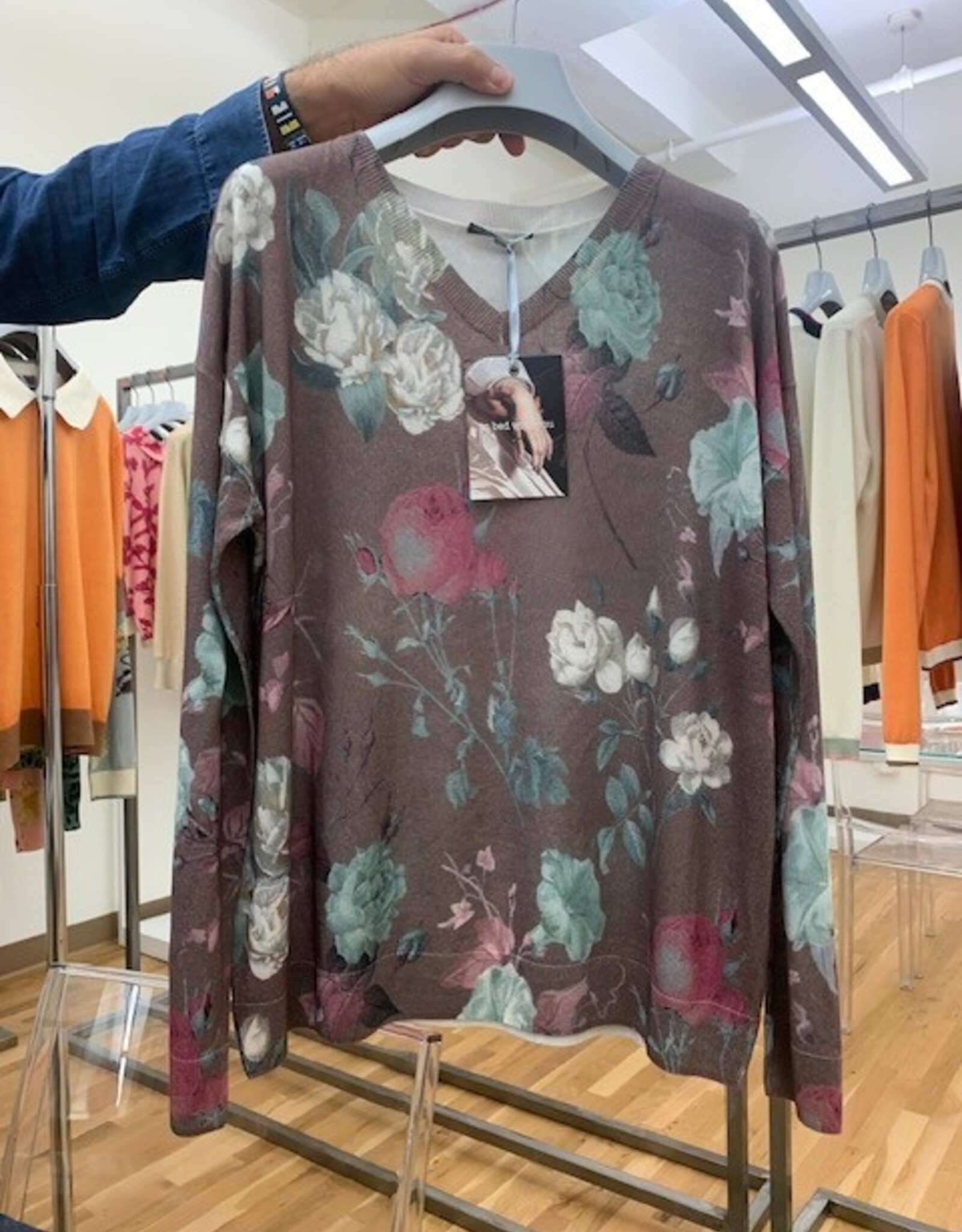 In Bed With You L/S V Neck Floral Print YB16