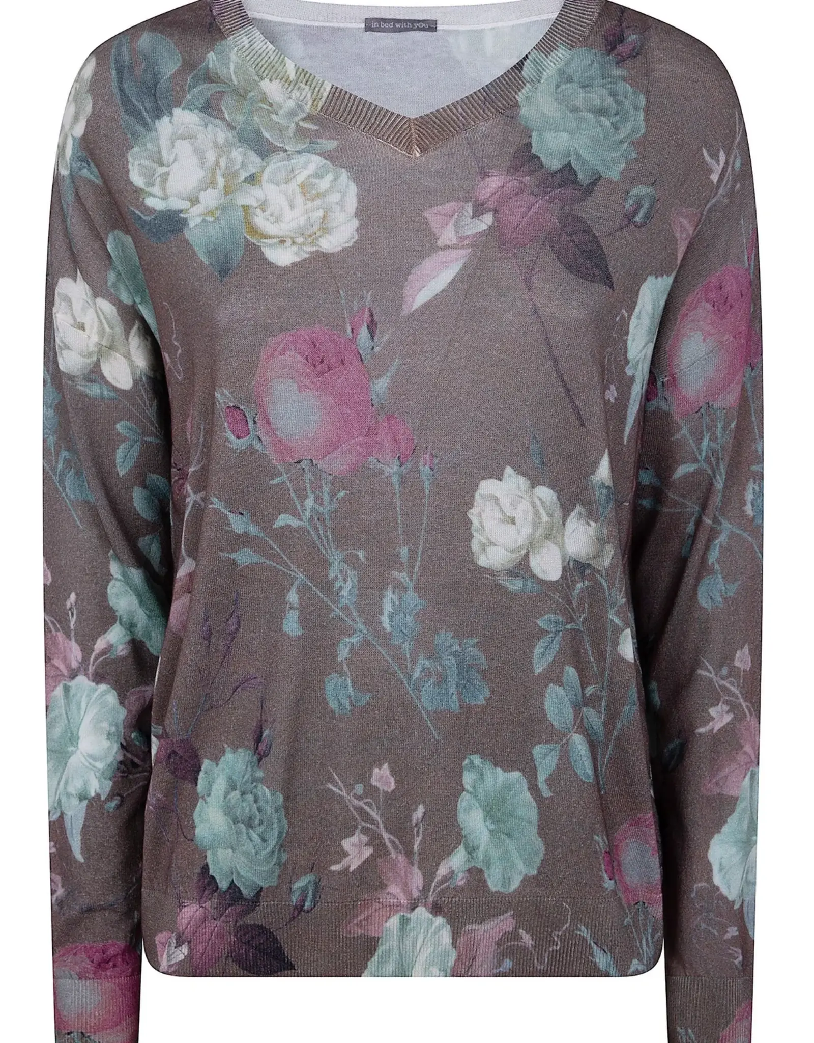 In Bed With You L/S V Neck Floral Print YB16