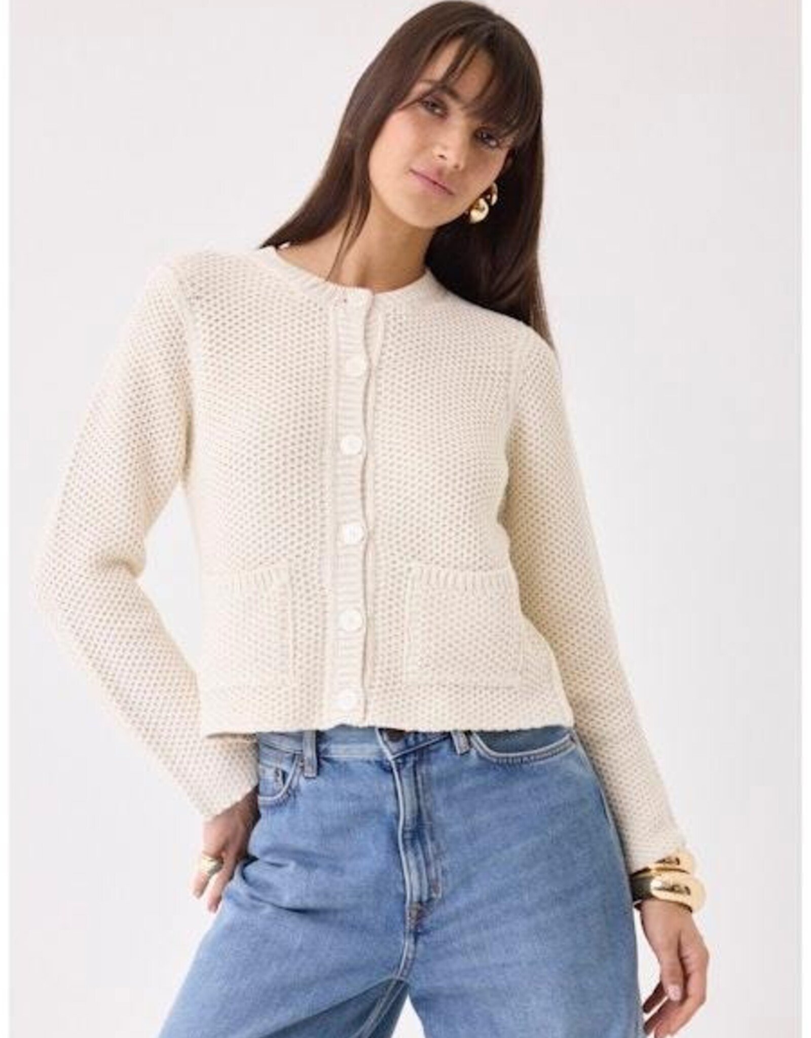 Majestic Filatures Organic Cotton Knit Crew Cardi
