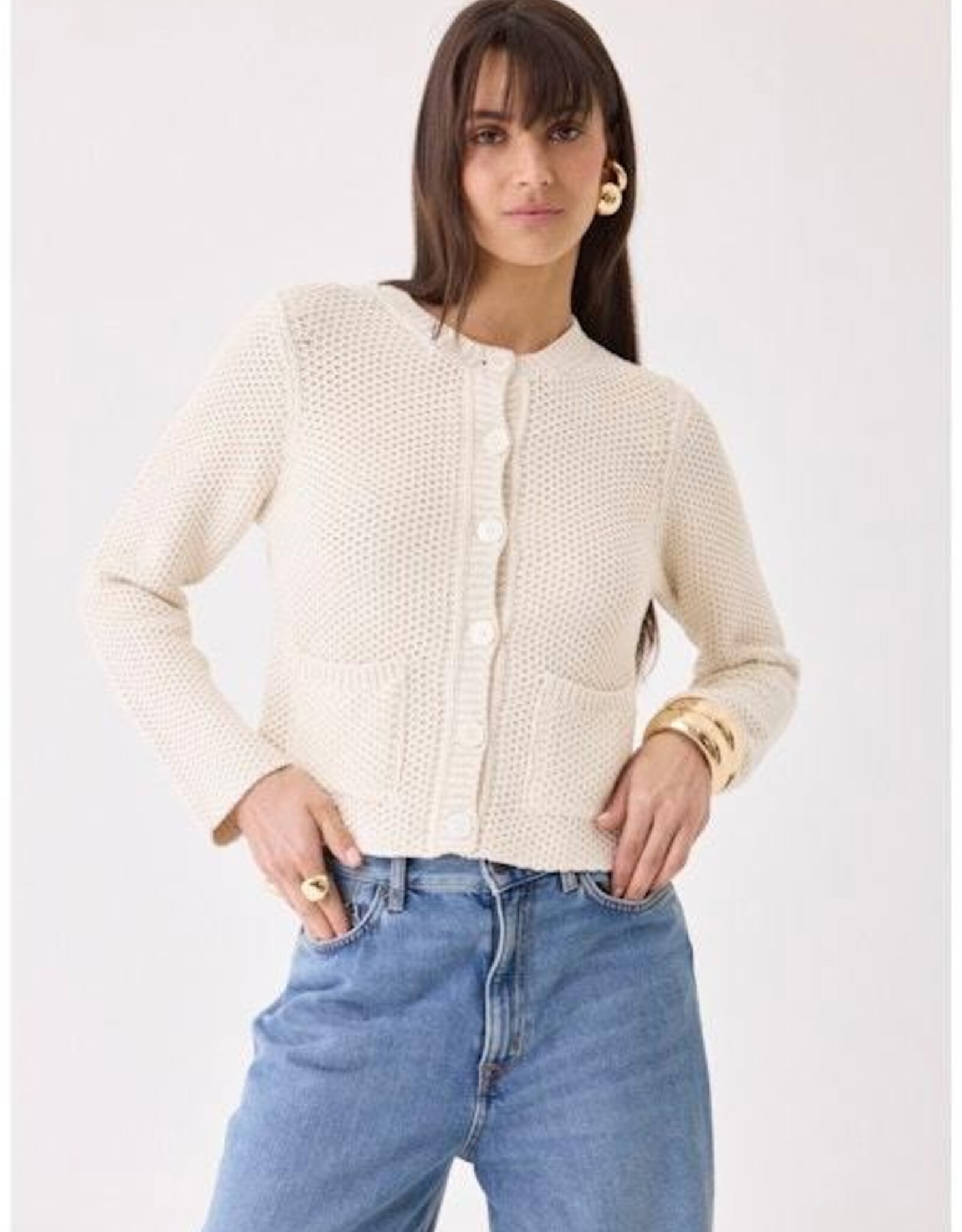 Majestic Filatures Organic Cotton Knit Crew Cardi