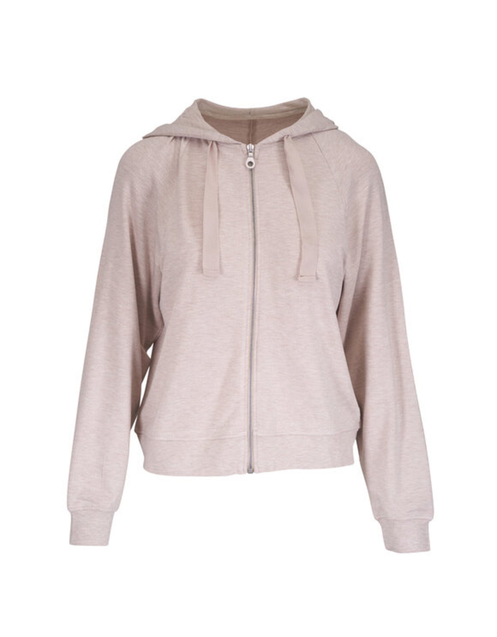Majestic Filatures French Terry Zip Front Hoodie w/Grosgrain Tie