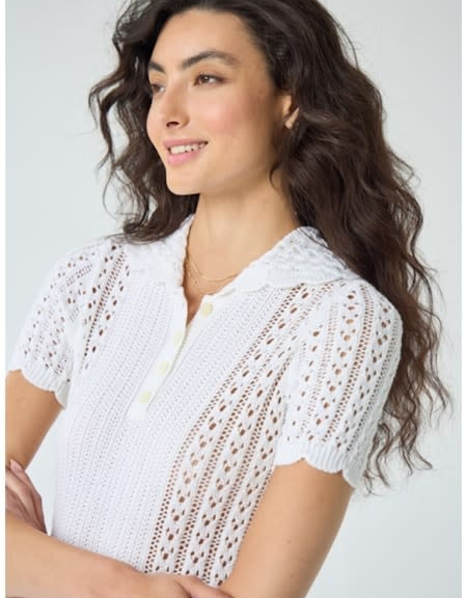 Autumn Cashmere Pointelle Polo