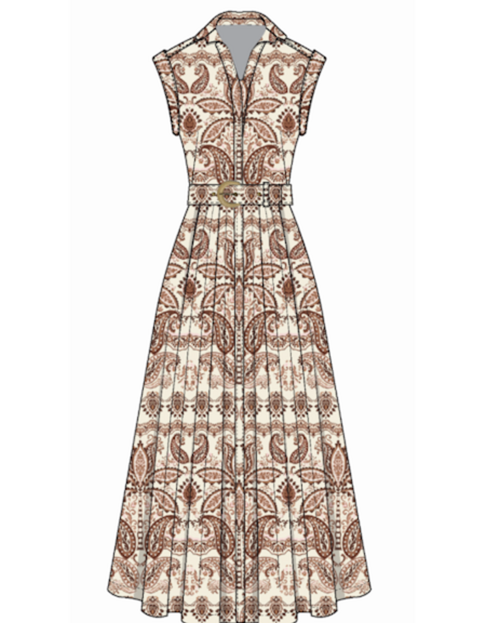 Cara Cara Octavia Dress Palm Paisley