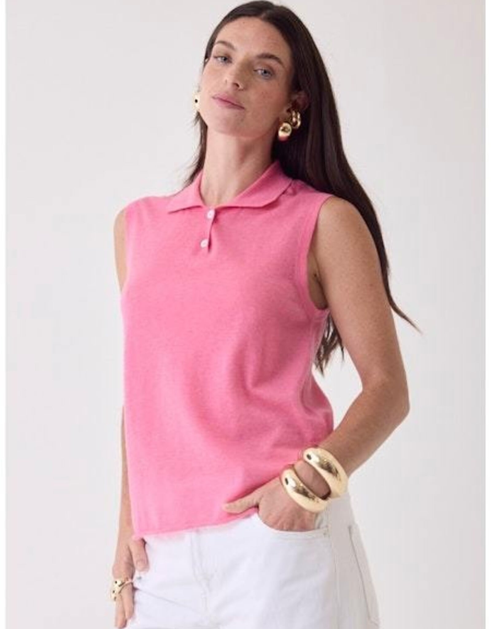 Majestic Filatures ExtraFine Cashmere Sleeveless Polo