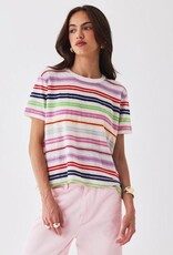 Majestic Filatures Extrafine Cashmere Novelty Stripe S/S Crew