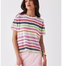 Majestic Filatures Extrafine Cashmere Novelty Stripe S/S Crew