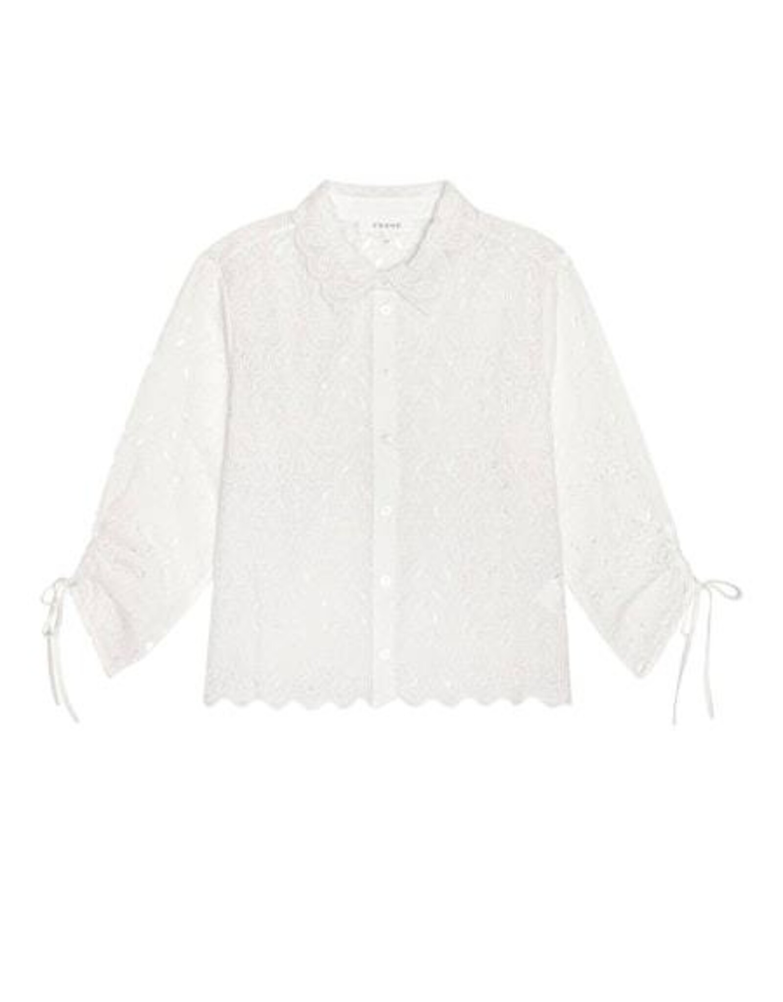 FRAME The Paisley Eyelet Cinch Sleeve Top