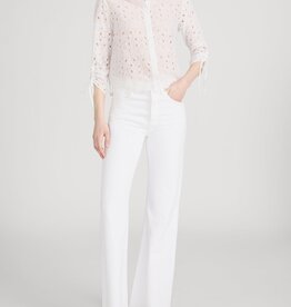 FRAME The Paisley Eyelet Cinch Sleeve Top