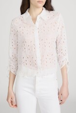 FRAME The Paisley Eyelet Cinch Sleeve Top