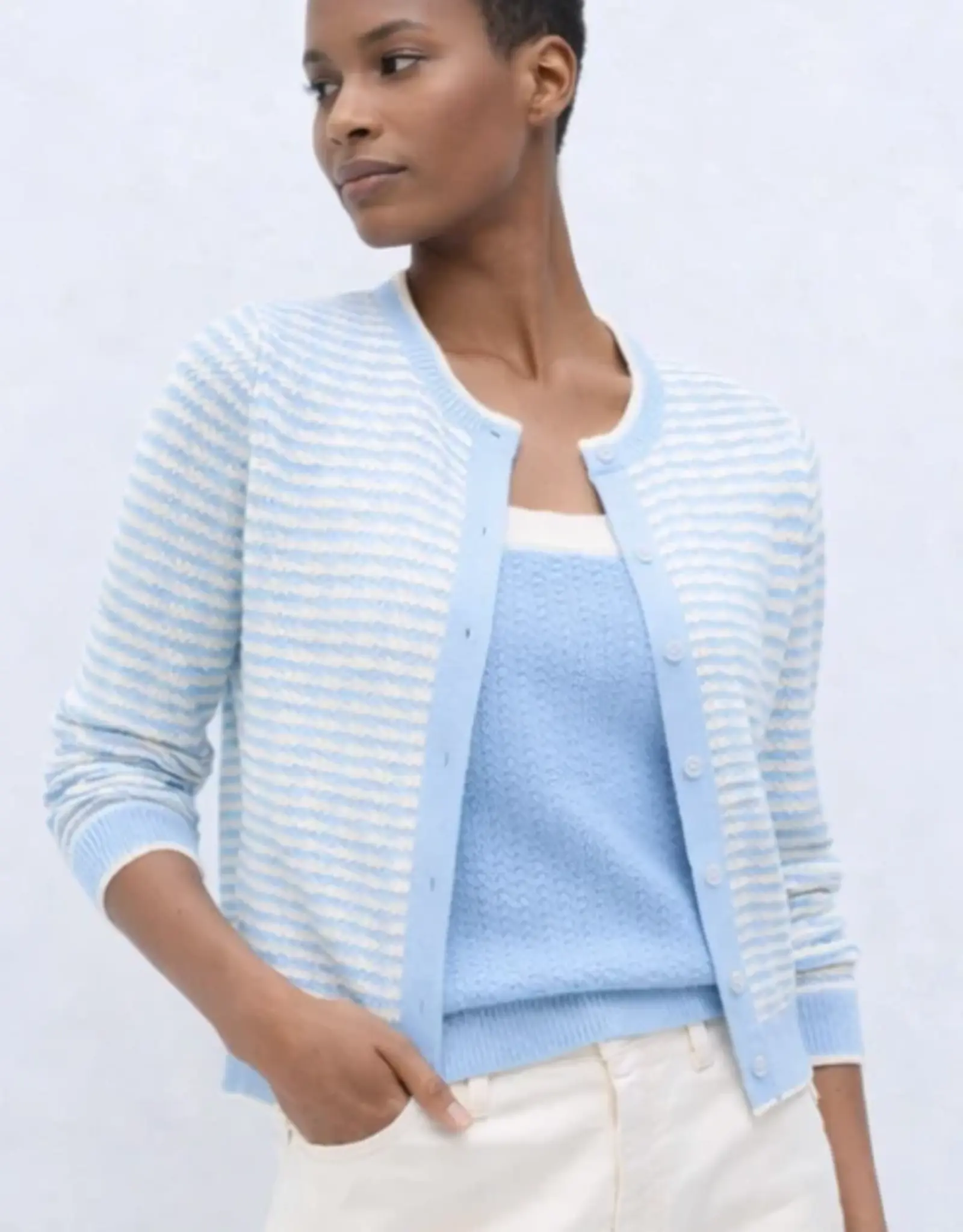 White + Warren Boucle Cardigan