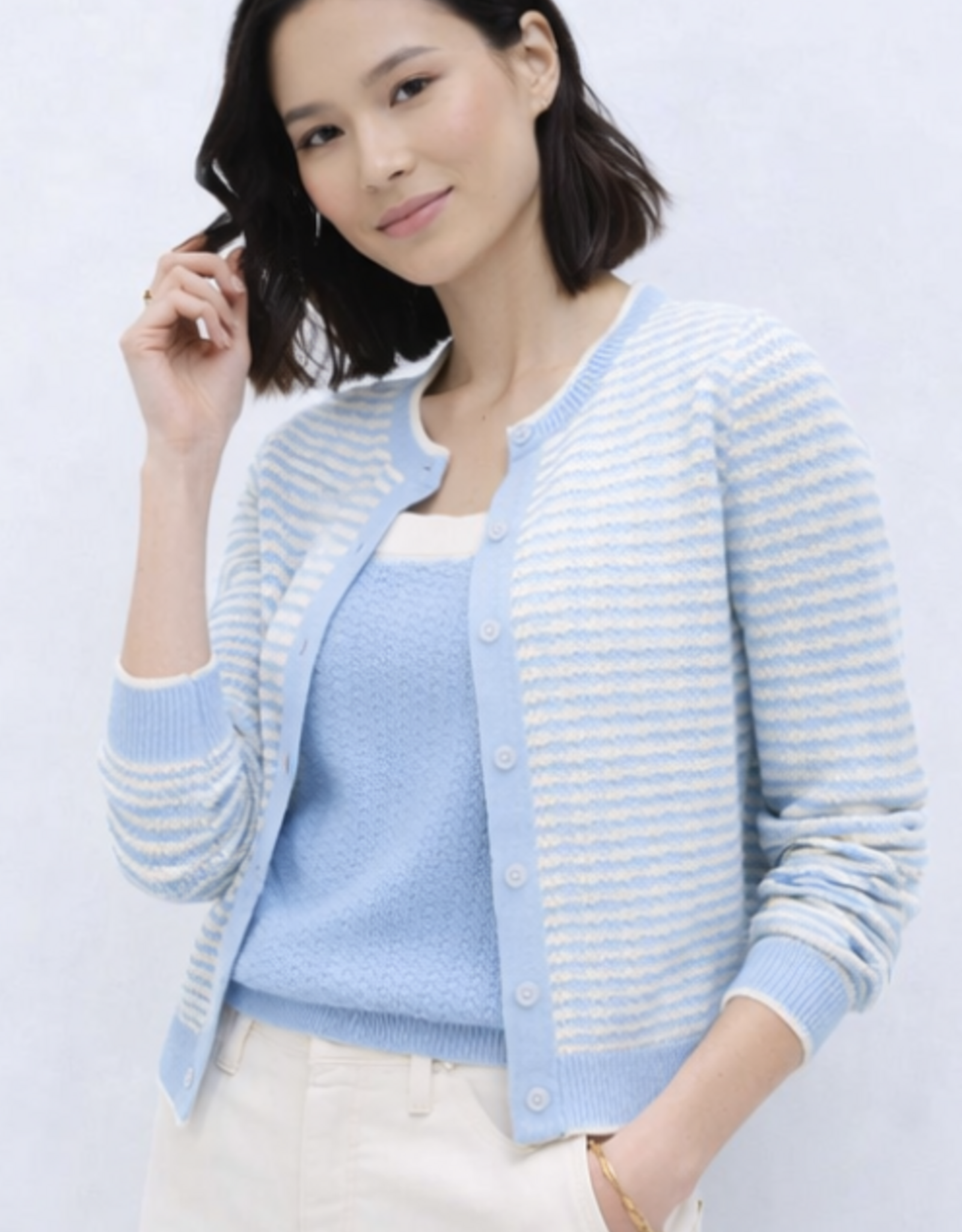 White + Warren Boucle Cardigan