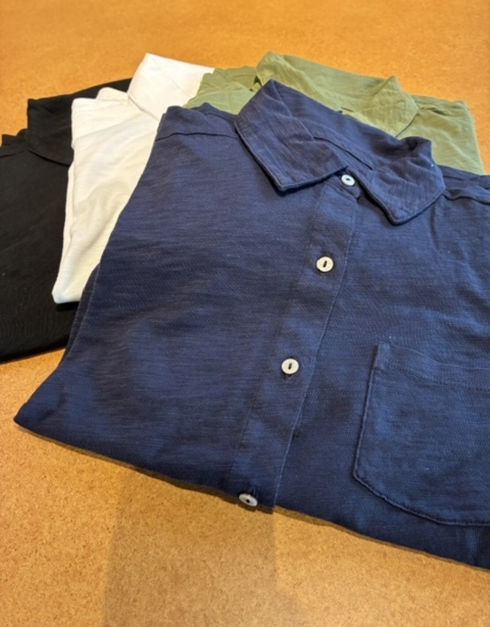 Elliott Lauren L/S  Button Front Tee W/Collar