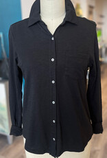 Elliott Lauren L/S  Button Front Tee W/Collar