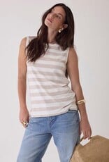 Majestic Filatures Soft Touch Stripe Sleeveless Boatneck