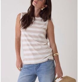 Majestic Filatures Soft Touch Stripe Sleeveless Boatneck