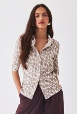 Majestic Filatures Organic Cotton Leopard 3/4 Sleeve Shirt