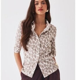 Majestic Filatures Organic Cotton Leopard 3/4 Sleeve Shirt