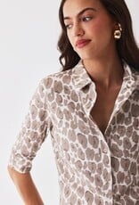 Majestic Filatures Organic Cotton Leopard 3/4 Sleeve Shirt