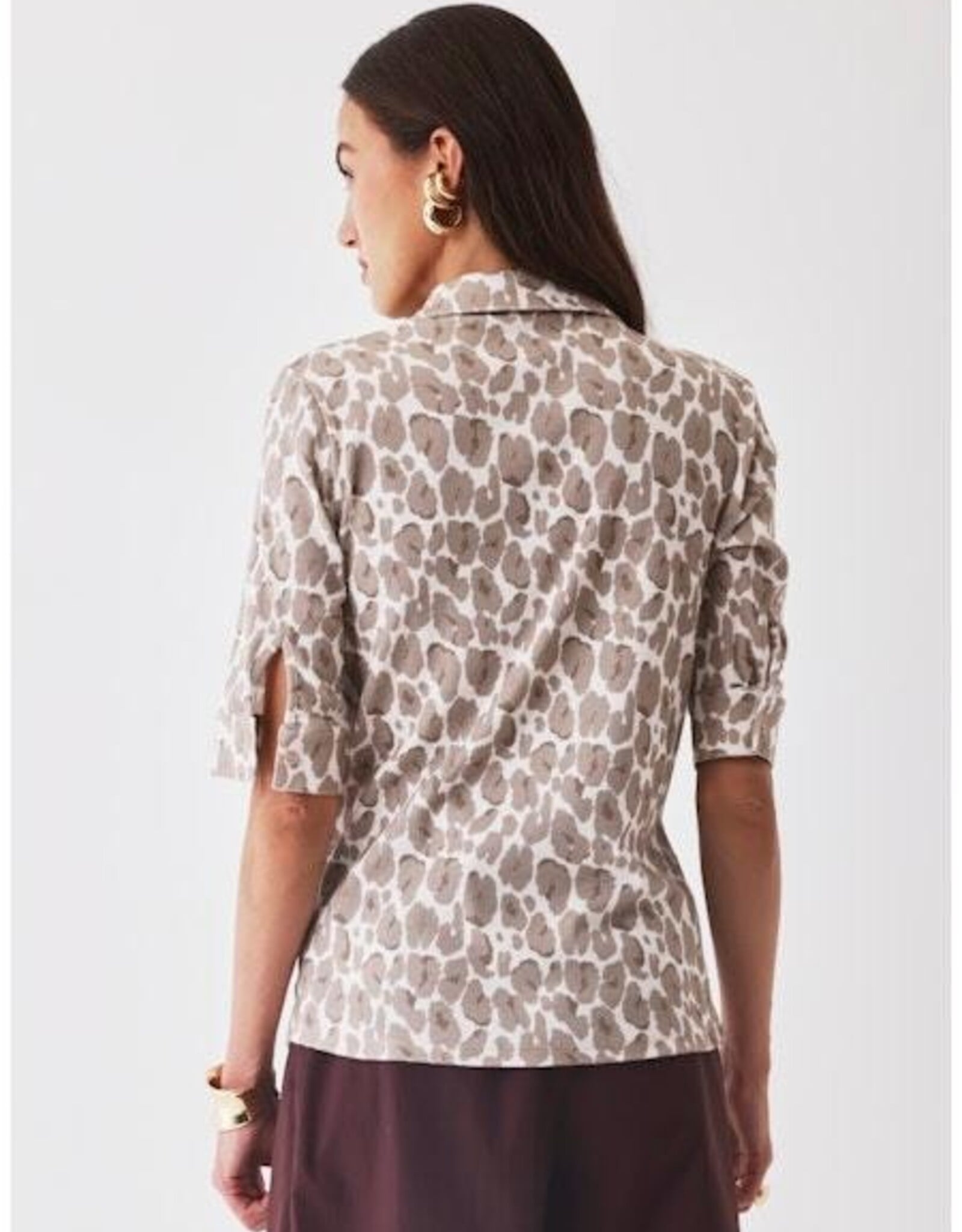 Majestic Filatures Organic Cotton Leopard 3/4 Sleeve Shirt