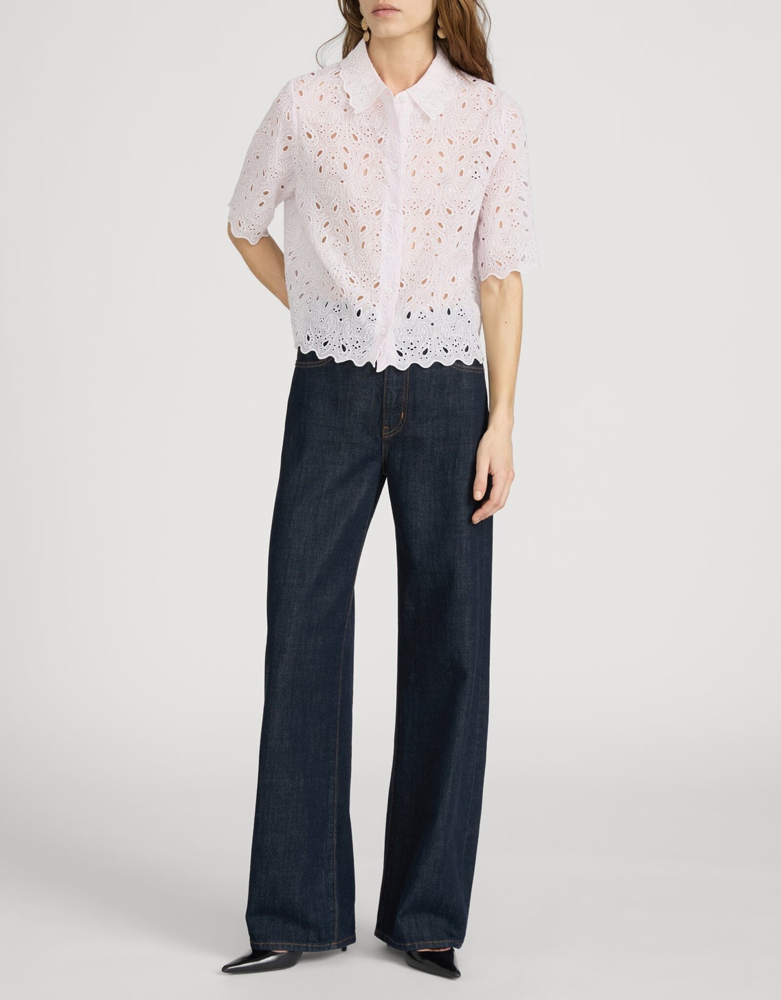 FRAME The Paisley Eyelet Top