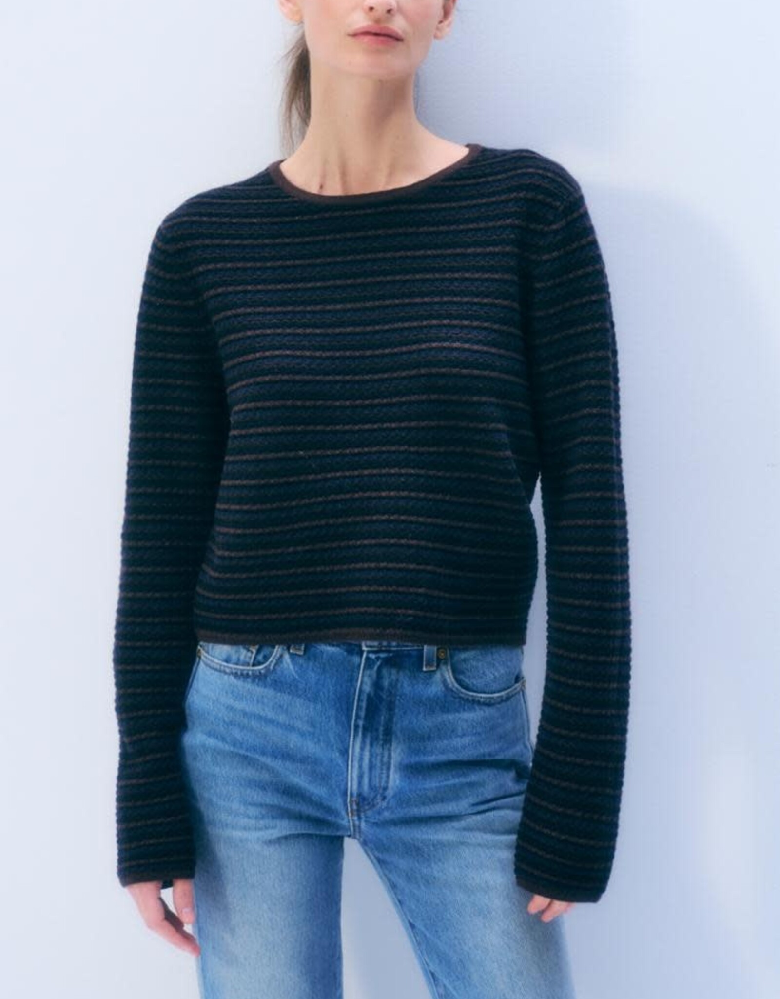 White + Warren Cashmere Striped Sweater