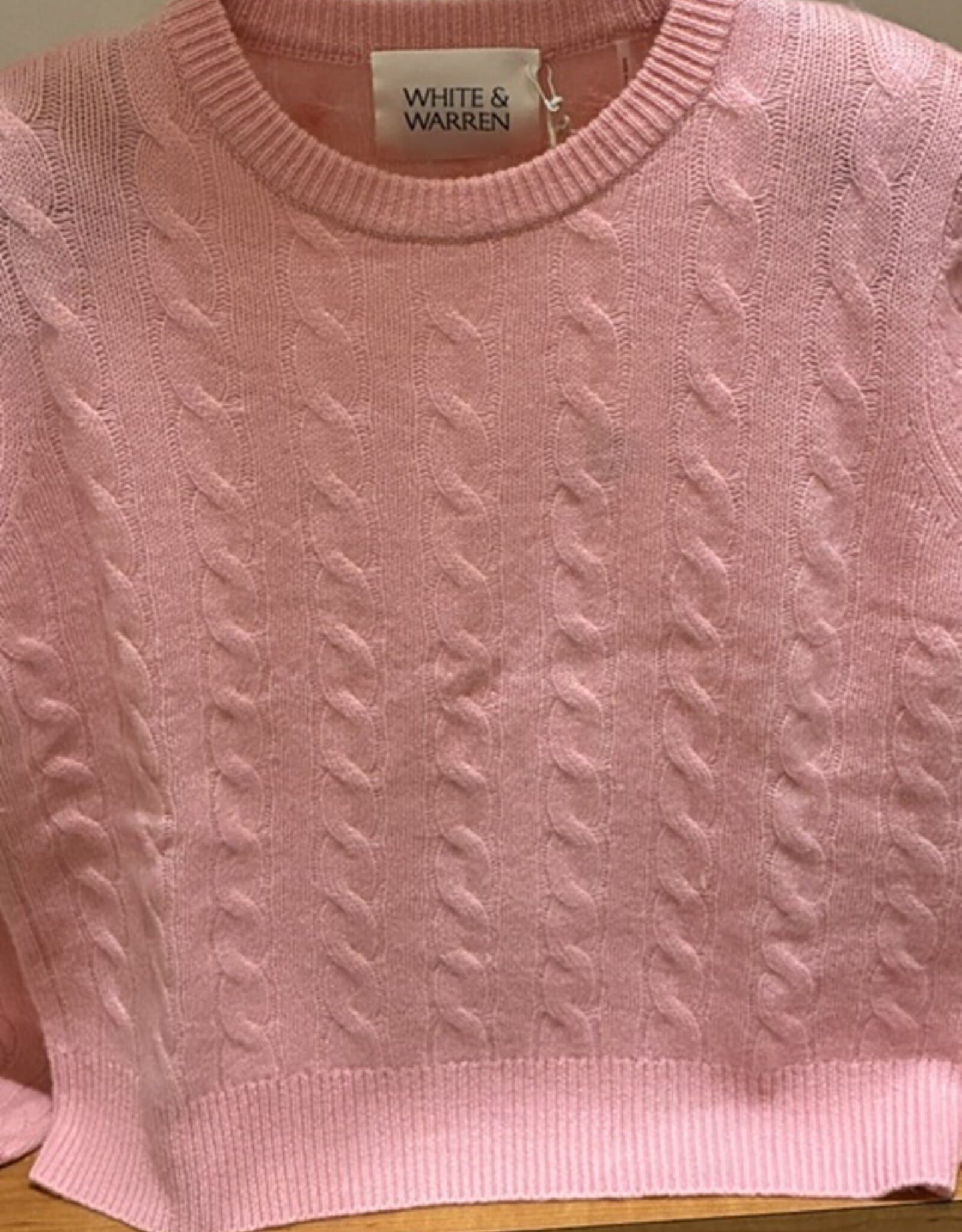 White + Warren Cashmere Cable Crew