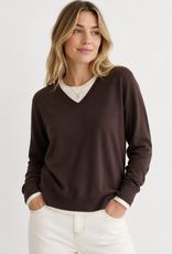 White + Warren Layered Vneck